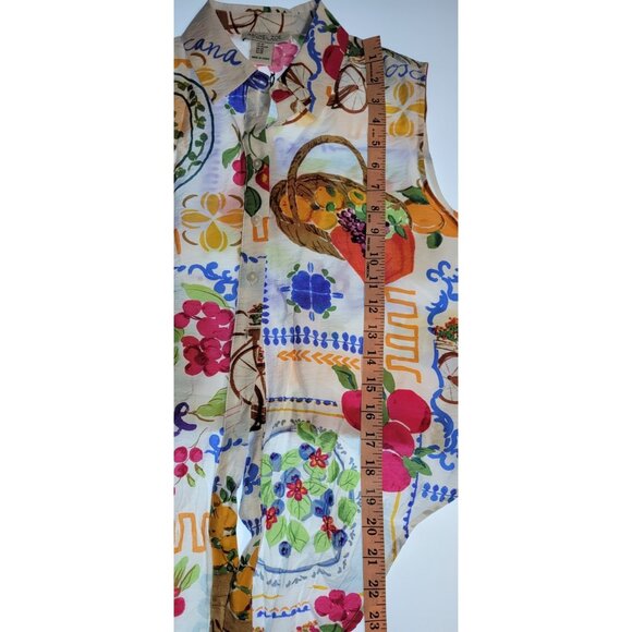 Rachel Zoe Gorgeous Graphic  Multi Patterned Print Button Up Blouse Size XS - Picture 12 of 12